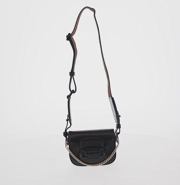 GUCCI Horsebit Web Sherry Line Bag Leather Black 726863 0416 Auth 153707SAM - 0