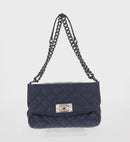 CHANEL Matelasse Chain Shoulder Bag Caviar Skin Navy CC Auth 154046SAM-2