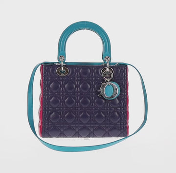 Christian Dior Canage Hand Bag Leather 2way Multicolor Silver Auth 140132M - 0