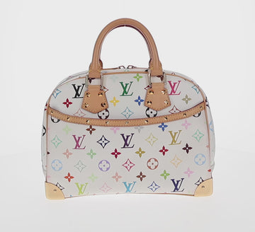 LOUIS VUITTON Monogram Multicolor Trouville Hand Bag White M92663 Auth 153633SM - 0