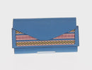 HERMES Passant Long Sangrecaval Long Wallet Leather Blue Auth 156370M-2