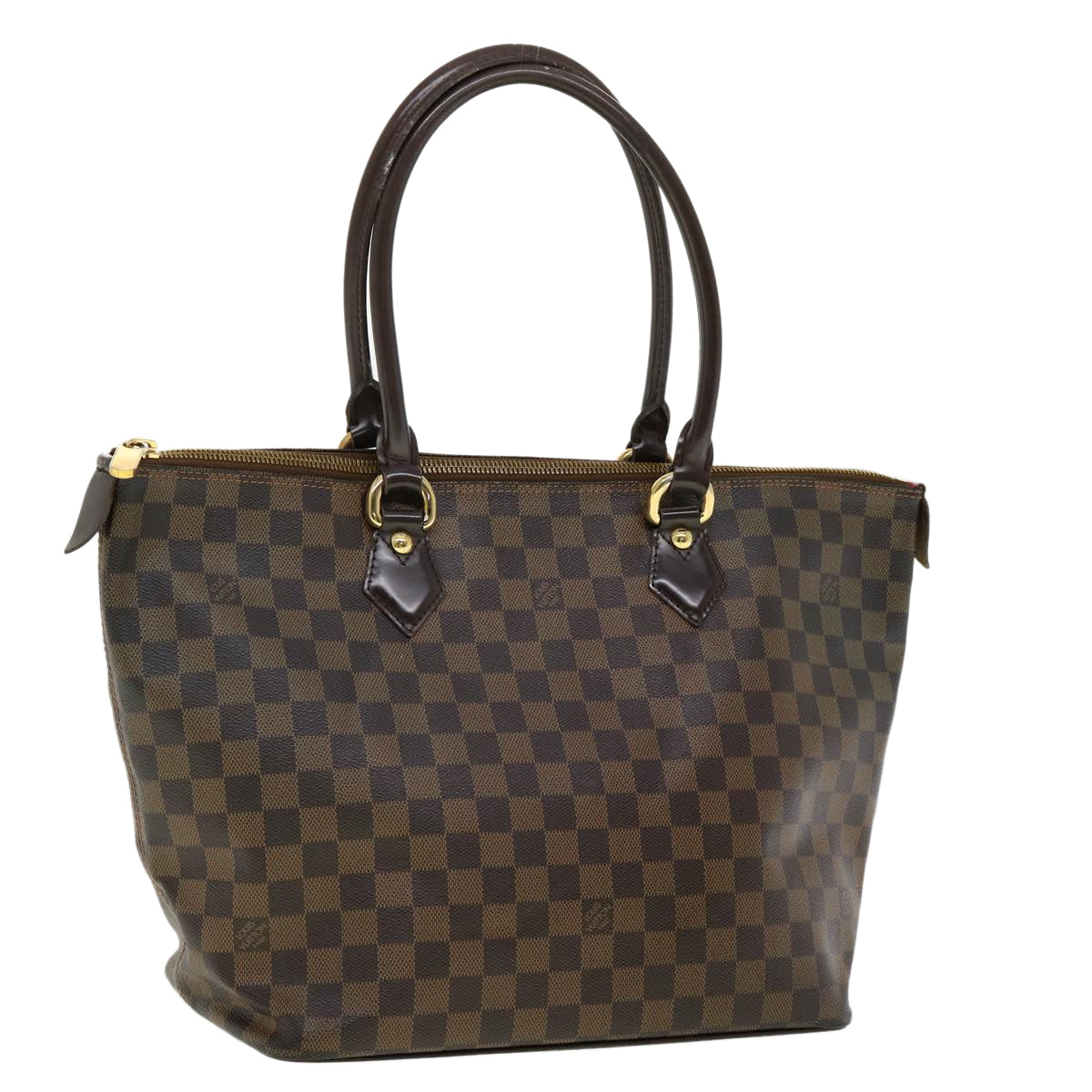 LOUIS VUITTON Damier Ebene Saleya MM Tote Bag N51182 LV Auth pt4190