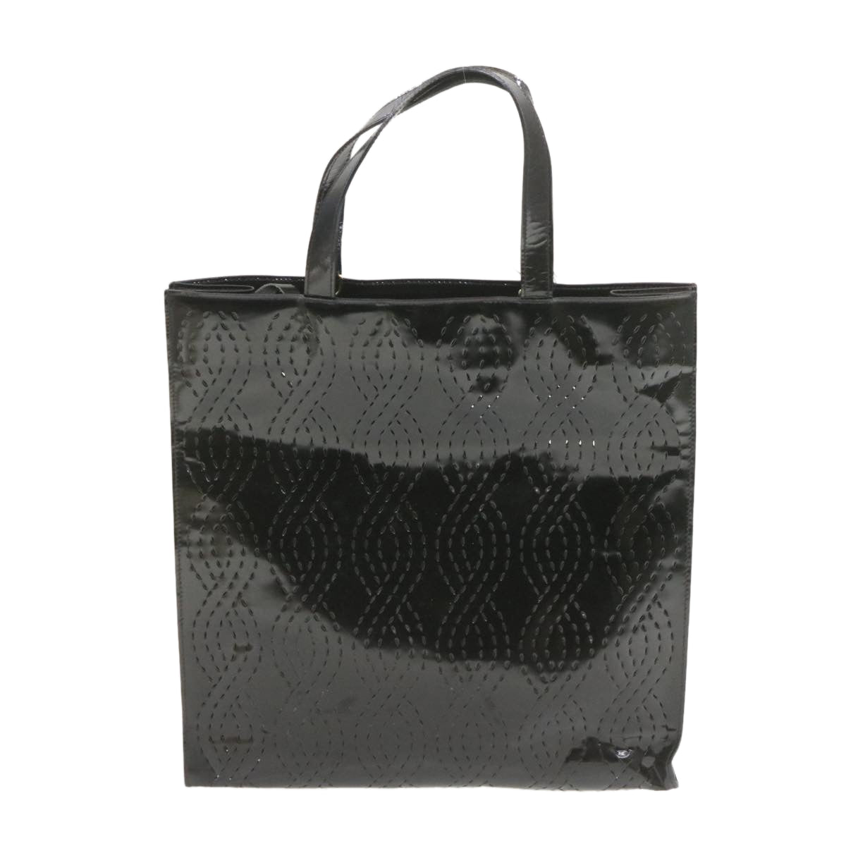 FENDI Tote Bag Coated Canvas Black Auth rd1453 - 0