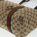 GUCCI GG Canvas Web Sherry Line Hand Bag 2Set Beige Green Yellow Auth rd5183-11