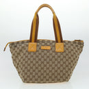 GUCCI GG Canvas Web Sherry Line Hand Bag 2Set Beige Green Yellow Auth rd5183-15