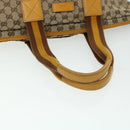 GUCCI GG Canvas Web Sherry Line Hand Bag 2Set Beige Green Yellow Auth rd5183-20