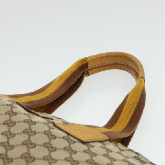 GUCCI GG Canvas Web Sherry Line Hand Bag 2Set Beige Green Yellow Auth rd5183
