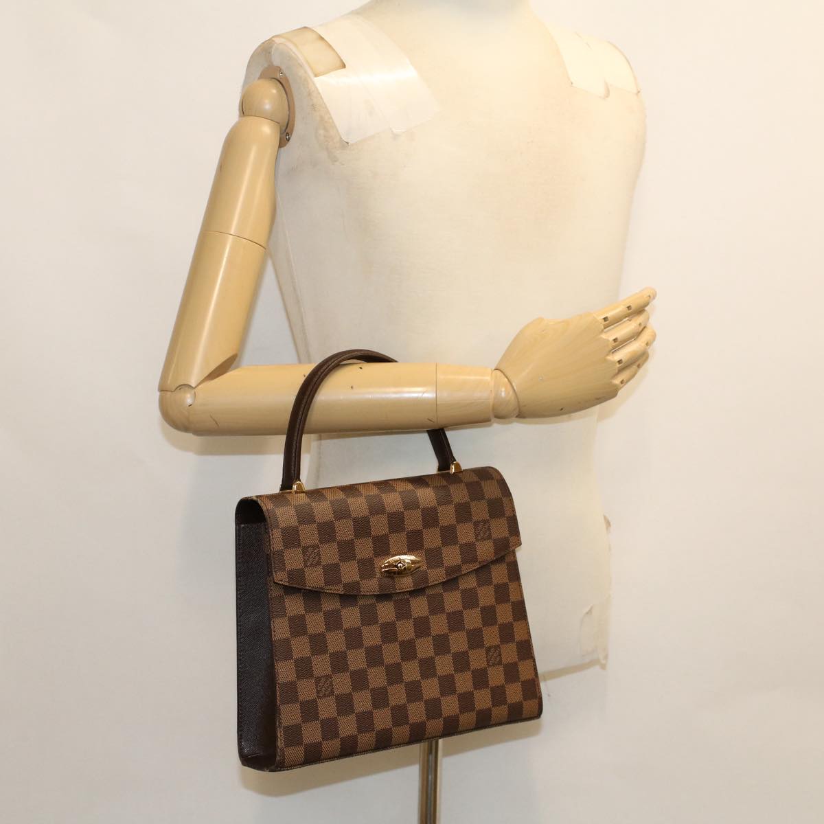 LOUIS VUITTON Damier Ebene Malesherbes Hand Bag N51379 LV Auth rd5625