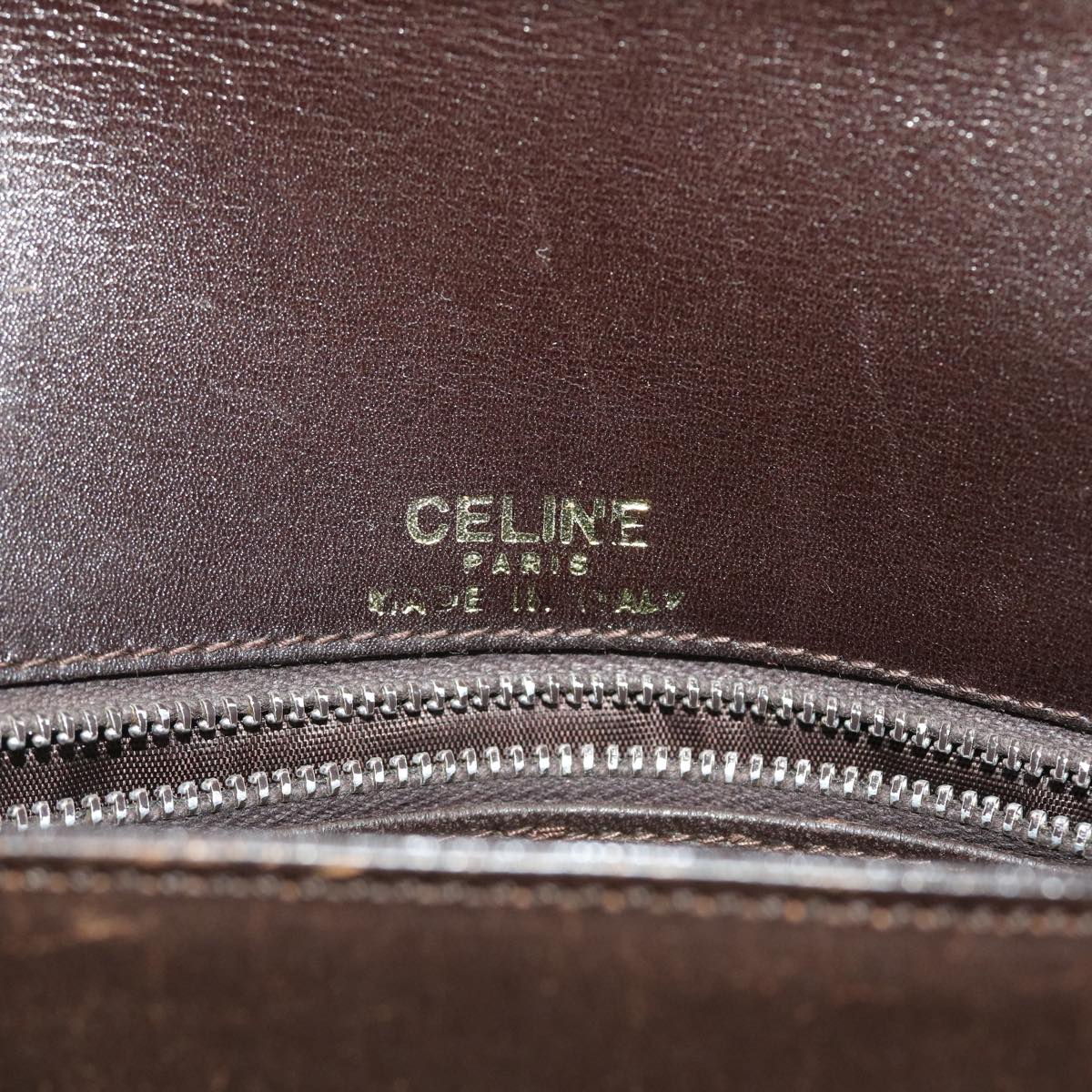 CELINE Horse Carriage Shoulder Bag Leather Brown Auth rd5687