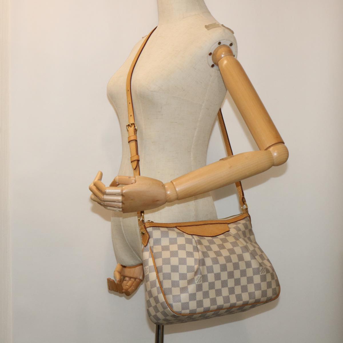 LOUIS VUITTON Damier Azur Siracusa PM Shoulder Bag N41113 LV Auth rd5830