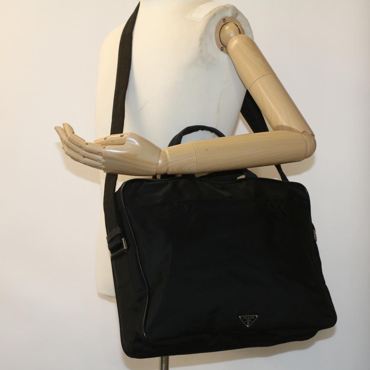 PRADA Hand Bag Nylon Black Auth ro617