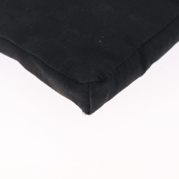 GUCCI GG Canvas Waist Bag Black Silver 28566 Auth RV029