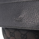 GUCCI GG Canvas Waist Bag Black Silver 28566 Auth RV029-18