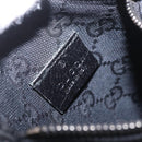 GUCCI GG Canvas Waist Bag Black Silver 28566 Auth RV029-19