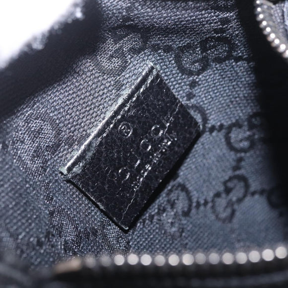 GUCCI GG Canvas Waist Bag Black Silver 28566 Auth RV029