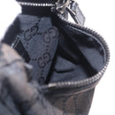 GUCCI GG Canvas Waist Bag Black Silver 28566 Auth RV029-21
