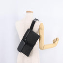 GUCCI GG Canvas Waist Bag Black Silver 28566 Auth RV029-26