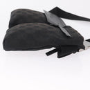 GUCCI GG Canvas Waist Bag Black Silver 28566 Auth RV029-4