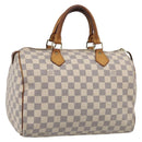 LOUIS VUITTON Damier Azur Speedy 30 Hand Bag N41533 LV Auth RV033-1