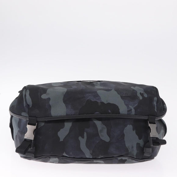 PRADA Camouflage Body Bag Nylon Navy Auth RV036A