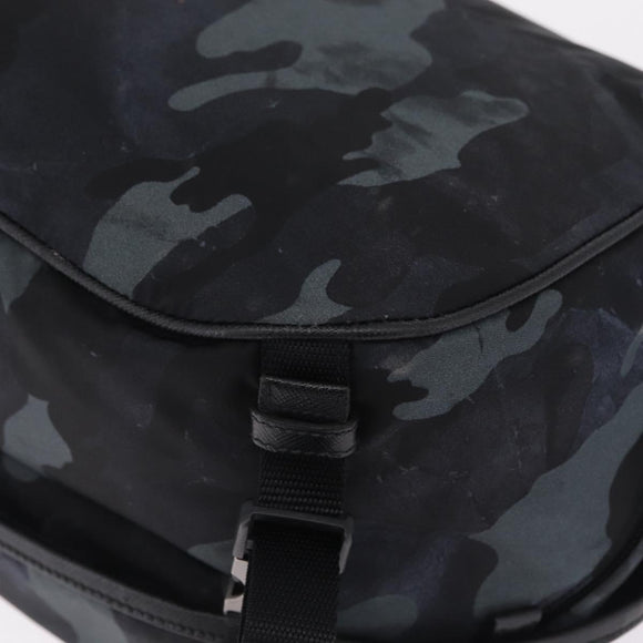PRADA Camouflage Body Bag Nylon Navy Auth RV036A