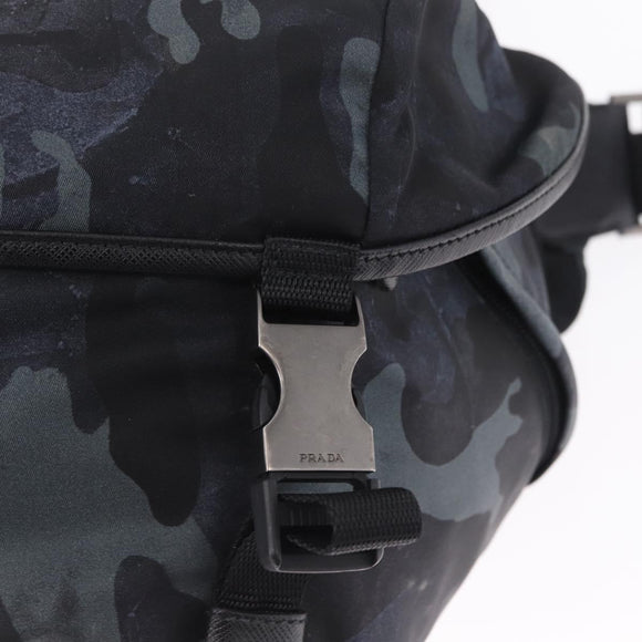 PRADA Camouflage Body Bag Nylon Navy Auth RV036A