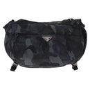 PRADA Camouflage Body Bag Nylon Navy Auth RV036A-2