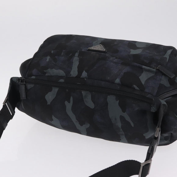 PRADA Camouflage Body Bag Nylon Navy Auth RV036A