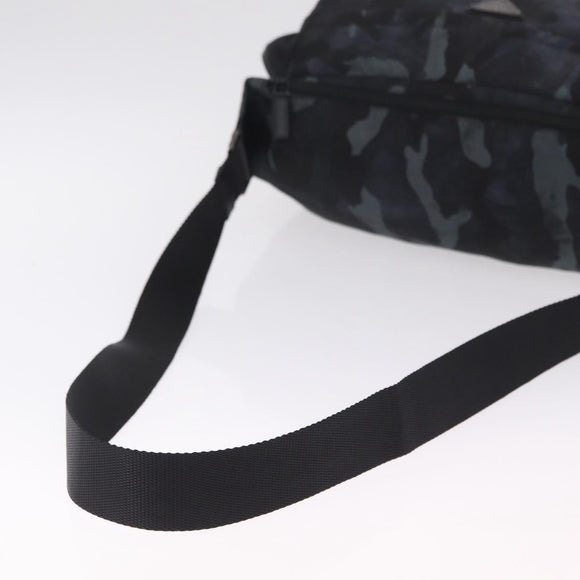 PRADA Camouflage Body Bag Nylon Navy Auth RV036A