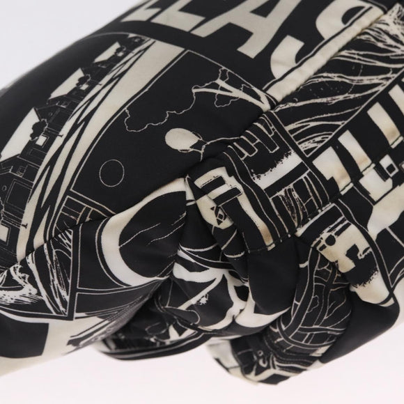PRADA Comic Illustration Body Bag Nylon Black White Auth RV037A