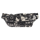PRADA Comic Illustration Body Bag Nylon Black White Auth RV037A-3