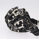 PRADA Comic Illustration Body Bag Nylon Black White Auth RV037A-5