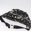 PRADA Comic Illustration Body Bag Nylon Black White Auth RV037A-7