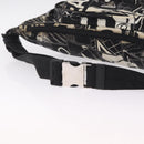 PRADA Comic Illustration Body Bag Nylon Black White Auth RV037A-8