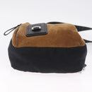 LOEWE Body Bag Suede BFLXFXSX01-1628 Brown Silver Auth RV038V-12