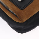 LOEWE Body Bag Suede BFLXFXSX01-1628 Brown Silver Auth RV038V-13