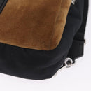 LOEWE Body Bag Suede BFLXFXSX01-1628 Brown Silver Auth RV038V-14