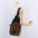 LOEWE Body Bag Suede BFLXFXSX01-1628 Brown Silver Auth RV038V-26