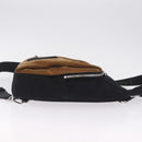 LOEWE Body Bag Suede BFLXFXSX01-1628 Brown Silver Auth RV038V-4