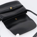 GUCCI Old Gucci Interlocking Shoulder Bag Leather Black Gold Auth RV041V-15