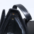GUCCI Old Gucci Interlocking Shoulder Bag Leather Black Gold Auth RV041V-19