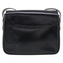 GUCCI Old Gucci Interlocking Shoulder Bag Leather Black Gold Auth RV041V-3