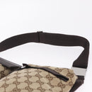 GUCCI GG Canvas Waist Bag Beige Silver 28566 Auth RV064A-10