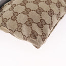GUCCI GG Canvas Waist Bag Beige Silver 28566 Auth RV064A-14