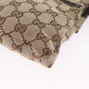 GUCCI GG Canvas Waist Bag Beige Silver 28566 Auth RV064A-17