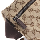 GUCCI GG Canvas Waist Bag Beige Silver 28566 Auth RV064A-26