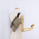 GUCCI GG Canvas Waist Bag Beige Silver 28566 Auth RV064A-29