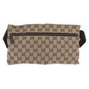 GUCCI GG Canvas Waist Bag Beige Silver 28566 Auth RV064A-3