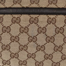 GUCCI GG Canvas Waist Bag Beige Silver 28566 Auth RV064A-4