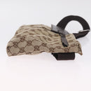 GUCCI GG Canvas Waist Bag Beige Silver 28566 Auth RV064A-5